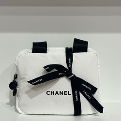 Chanel White Beauty Bag