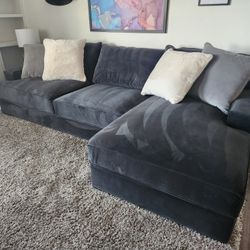 Black Microfiber Chaise Sectional