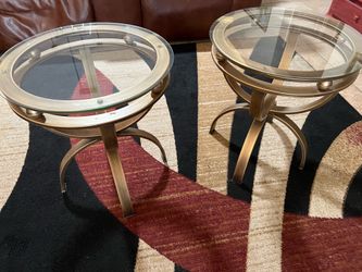 Metal and glass modern end tables