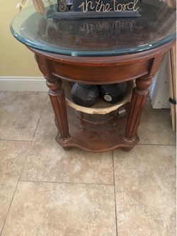 Wood side table