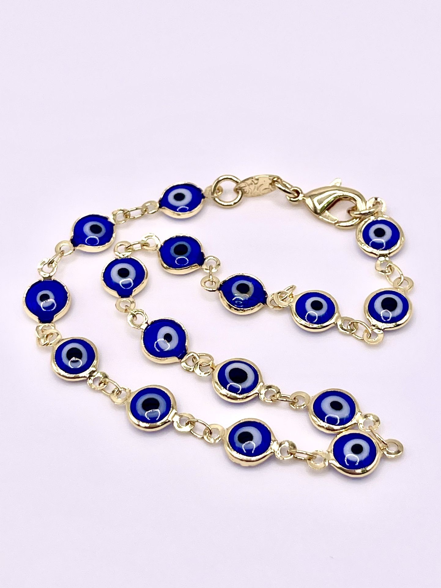 Evil Eye Bracelet Yellow Gold Filled Ojo Turco Ojo Mal De Ojo Pulsera Oro Laminado
