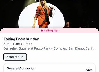 Taking Back Sunday petco park tix