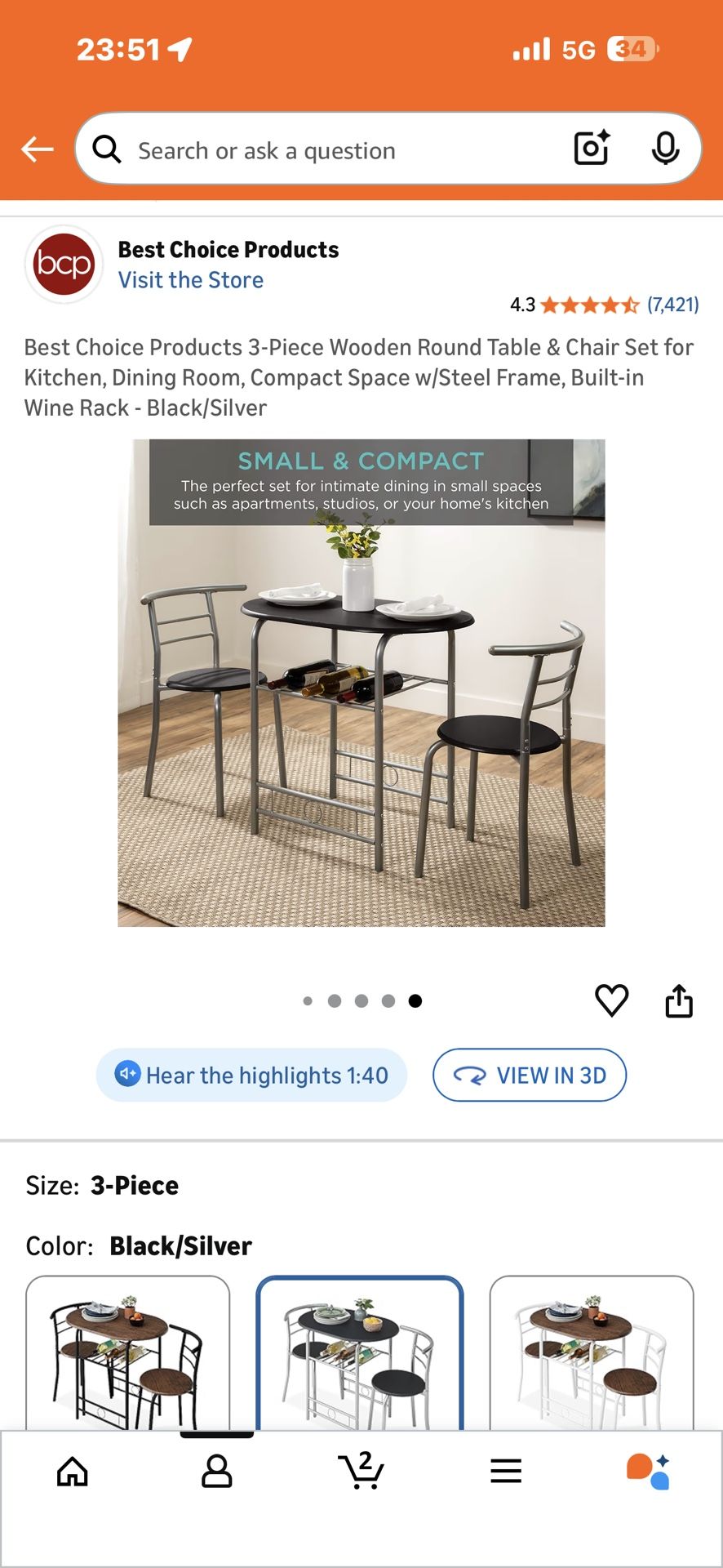 Black Table And Chair Set
