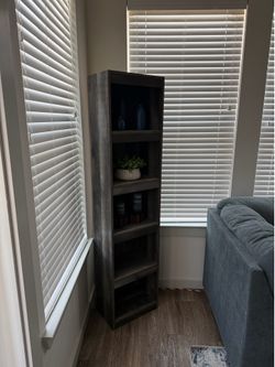 Charcoal Gray 5 Shelve Bookshelf
