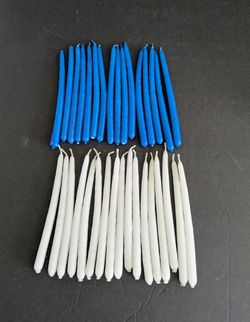 Candles Chanukah Bundle 23 White and Blue Made in Israel