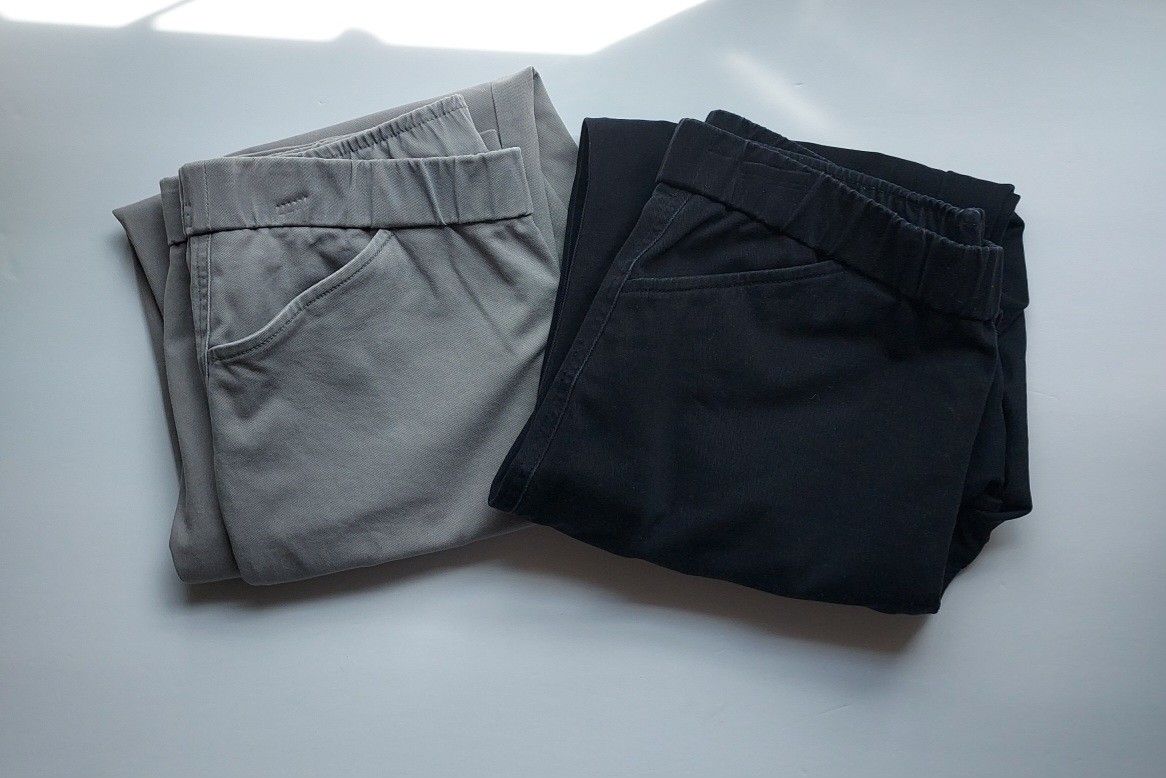 Lands End Womens Slim Leg Stretch Pull On Pants Size 4 Lot Of 2 Black - Gray