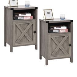 Set of 2 Farmhouse Nightstand