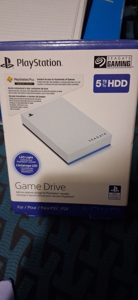 5TB External HDD for PlayStation 5 PS5 Seagate USB 3.0 Hard Drive, NEW