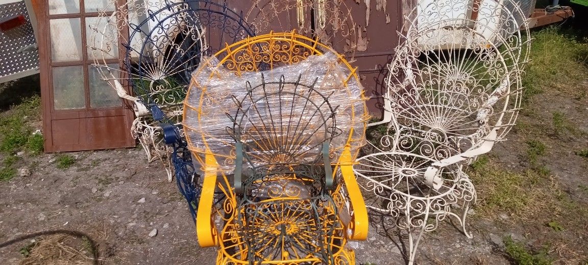 Vintage Peacock Outdoor Chairs