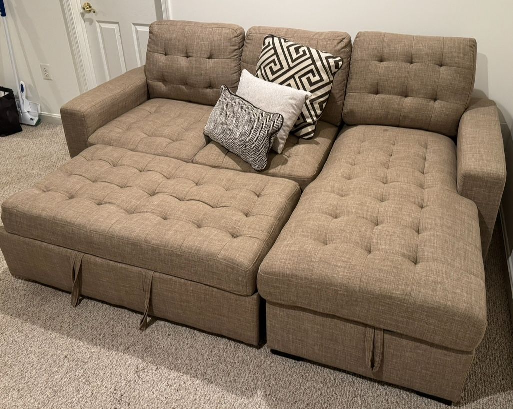 2- Piece Sectional With Storage And Bed