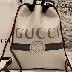 Gucci Backpack Logo Drawstring Leather Back Pack Christmas gift 