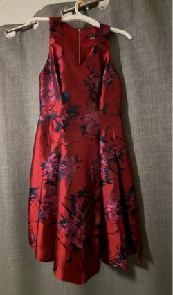 Floral Roses Black & Red Sleeveless Dress