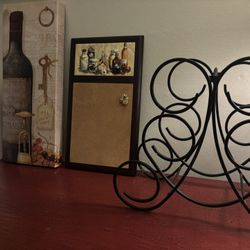 Wine Decor, Wine Cork Board And Wine Holder 