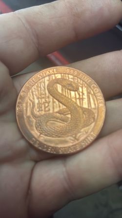 Nice solid  1 ounce of copper