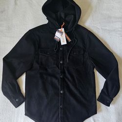 RGSTR  Hooded Corduroy Shacket  Men's  Size Medium  Black  Brand New With Tag