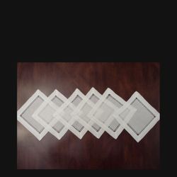 Six Linen Cocktail Coasters, Never Been Used