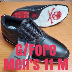 New With Tags Lightweight G/Fore Golf Shoes Men's Size 11 Medium Black Waterproof Leather The Gallivanter 