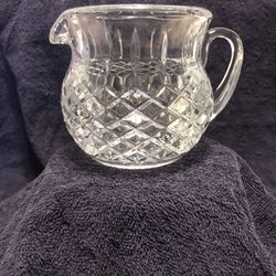 Vintage Diamond cut leaded crystal small pitcher