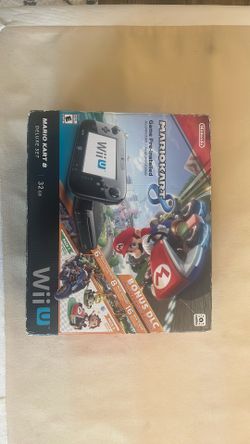 Wii U, black, deluxe set w/ Mario Kart 8
