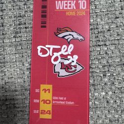 Drue Tranquil Signed Autograph Commemorative Week 10 Acrylic Ticket - Beckett Coa - Kansas City Chiefs