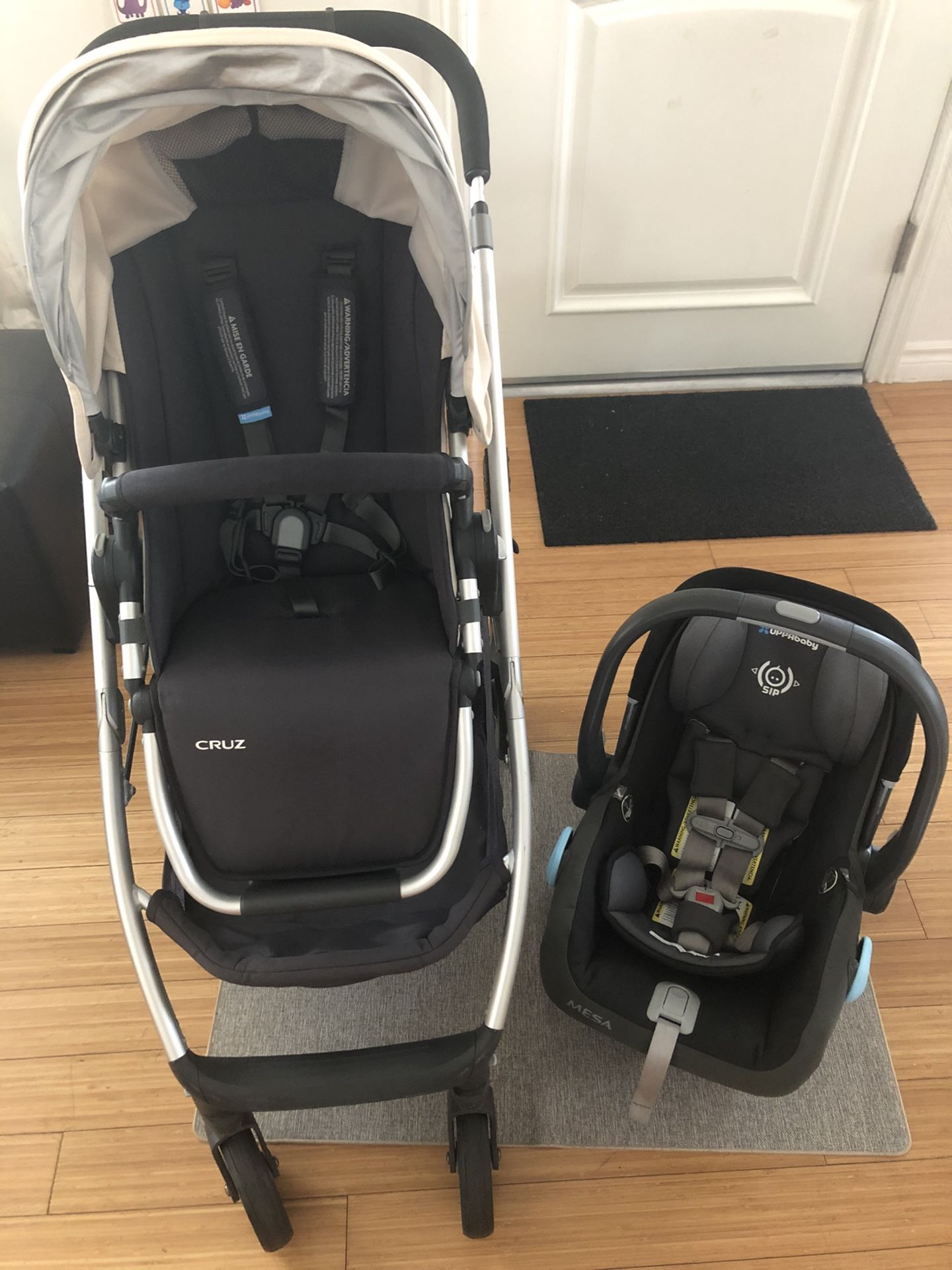 Uppababy Cruz stroller and Uppababy Mesa Infant Car seat