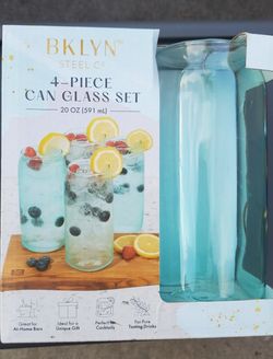 New 4pc Can Glass Set 