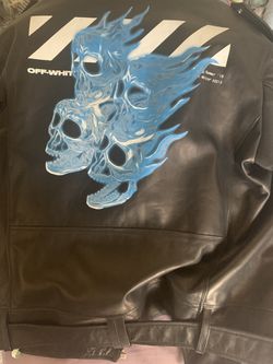 Off white biker skull jacket
