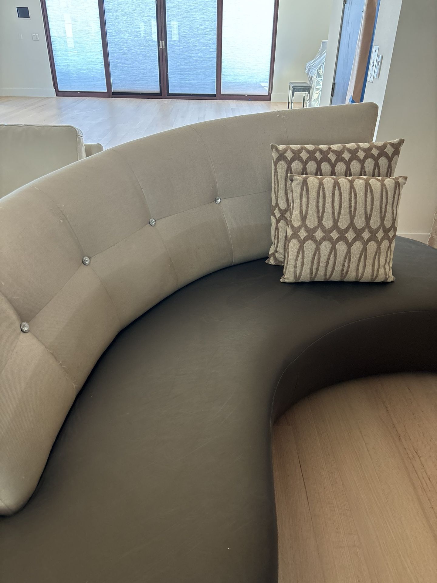 Fabric Couch And 2 Swivel Chairs 