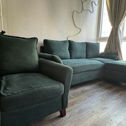Green Emerald Couch And Chair 