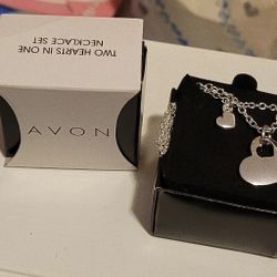 Avon Two Hearts In One Necklace