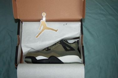 NIKE Pre-School Air Jordan 4 Retro SE Unisex SIZE 11c - Craft Medium | Olive