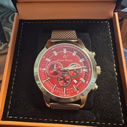 A Beautiful Giorgio Milano Gold Red Face Wrist Watch