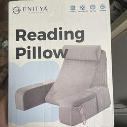Reading Ergonomic Firm Back Pillow With Arm Rests 