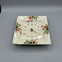 Hall Pottery Crocus Pattern Wall Clock.  Extremely Rare in Perfect Condition!