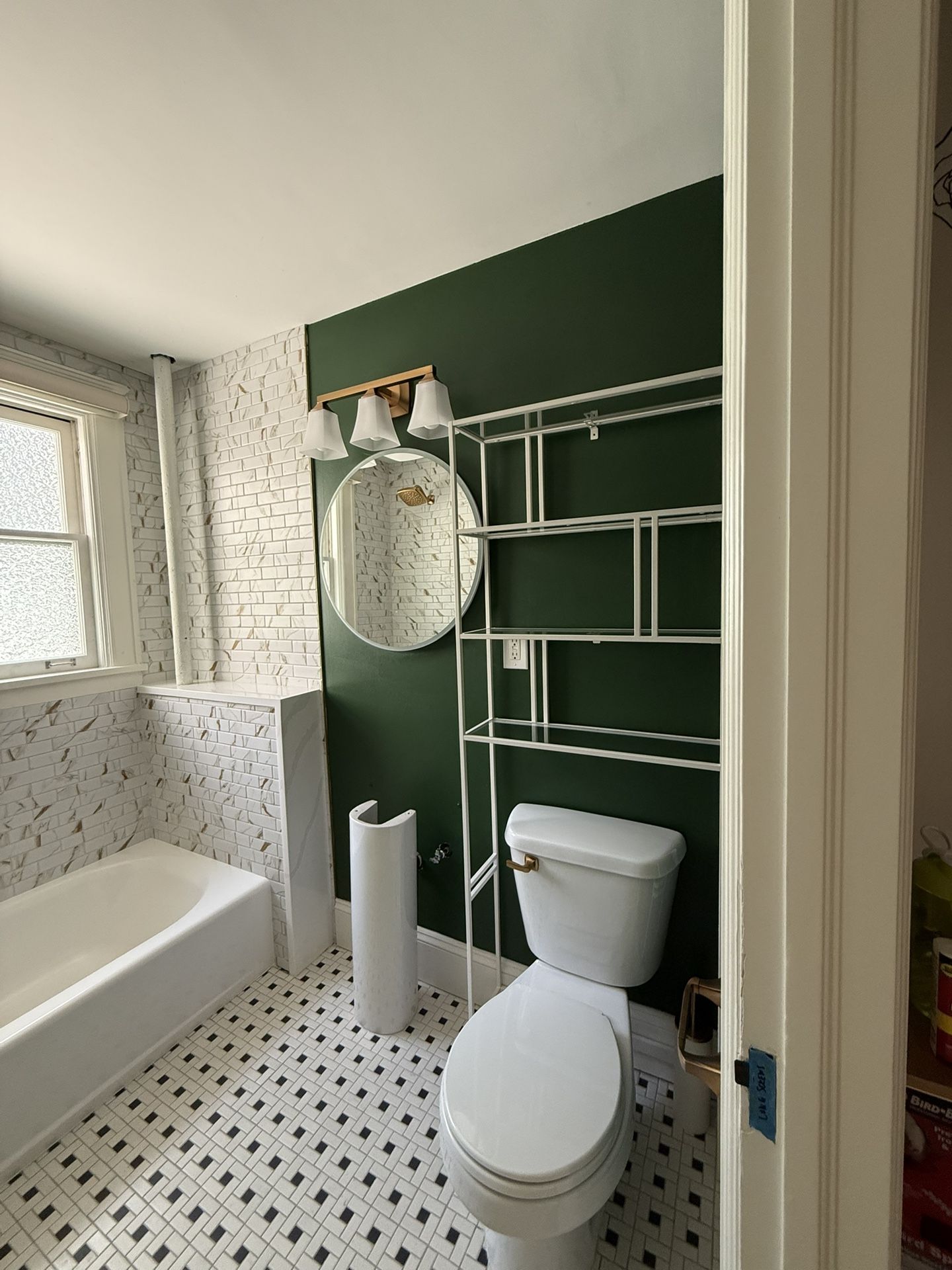 West Elm Over-The-Toilet Ladder Shelf – White Metal & Glass Asking $160 OBO (Originally $299 at West Elm Seattle)