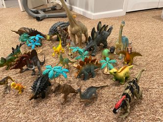 Assortment of toy dinosaurs