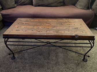 Rustic Wood and Wrought Iron Table PRICE DROP!!!