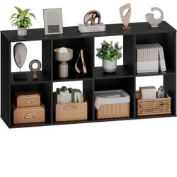 Sweetcrispy 8 Cube Storage Organizer - Open Cube Bookshelf with 4 Removable Back Panels, Display Storage Bookcase for Living Room, Bedroom, Entrance H