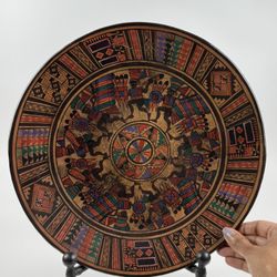 Vintage Tribal / Ethnic Red Clay Terracotta Wall Hanging Decorative Plate. 