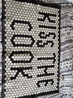 Black and White Hexagon Pattern Area Rug
