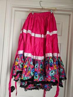 pink Ballet Folklorico dancing skirt handmade