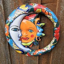 Talavera Large Sun And Moon Eclipse Wall Decoration. (Clay Pots, Planters, Plants, Pottery) $45 cada una