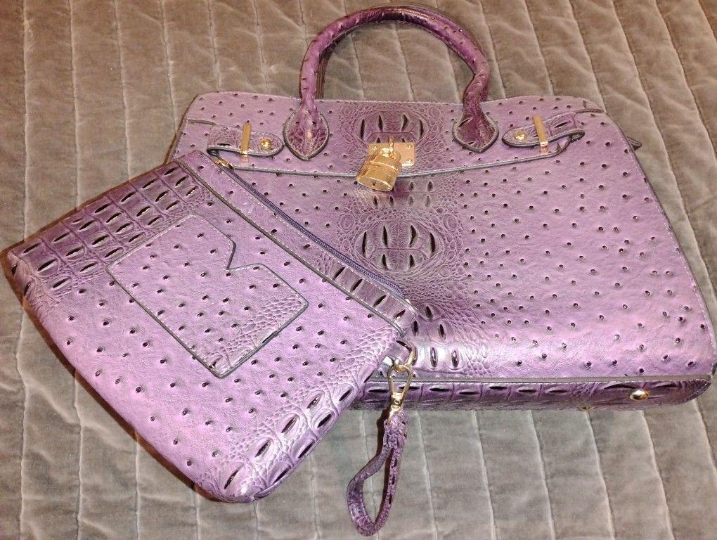Dasein Large Tote/Purse Good Condition With Wallet Purple