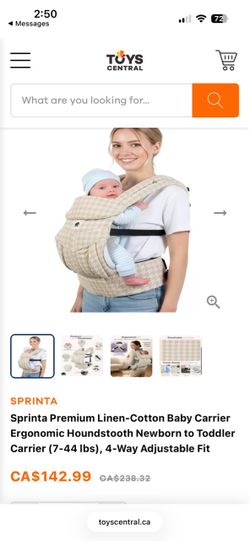 Sprinta Premium Linen-Cotton Baby Carrier Ergonomic Houndstooth Newborn to Toddler Carrier (7-44