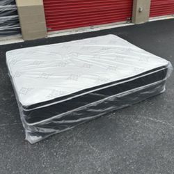 NEW Mattress Queen Size Pillowtop With Box Spring // Offer  🚚