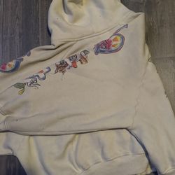 Righteous Risen King Cropped Zip Up Hoodie Cream