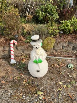 Vintage Union Dimpled Christmas Snowman Blow Mold 42”