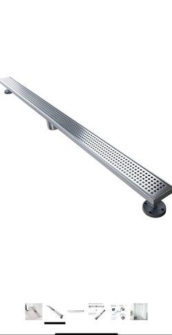 Neodrain 72-Inch Linear Shower Drain with Quadrato Pattern Grate, Professional Brushed 304 Stainless Steel Rectangle Shower Floor Drain Manufacturer,F