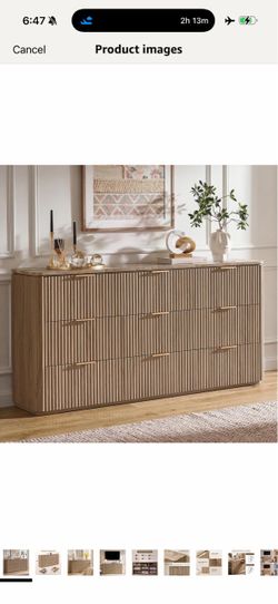 63” Modern Fluted 9-Drawer Dresser – $325 OBO