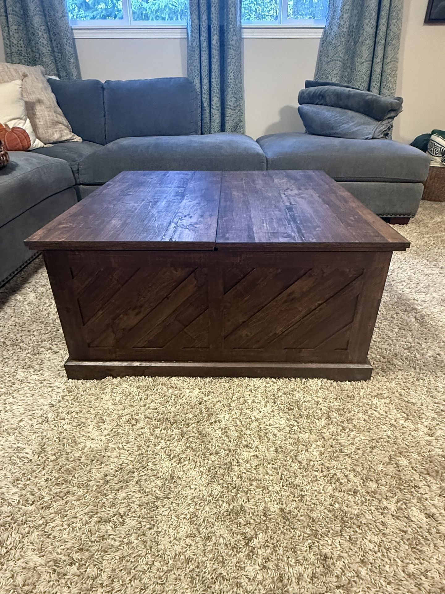 Rustic Wood Square Coffee Table